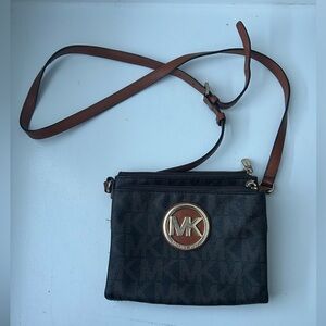 Michael Kors brown and black crossbody bag